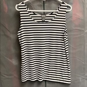 Chico’s Black and White Striped Tank